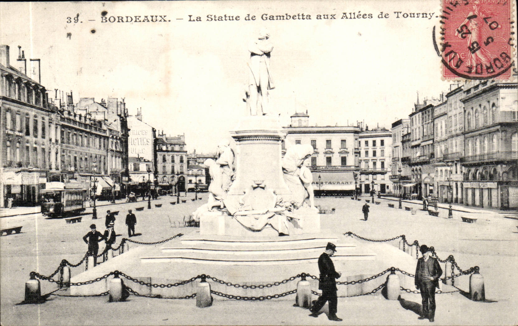 Bordeaux - Statue of Gambetta to the Alleys of Touny - CPA