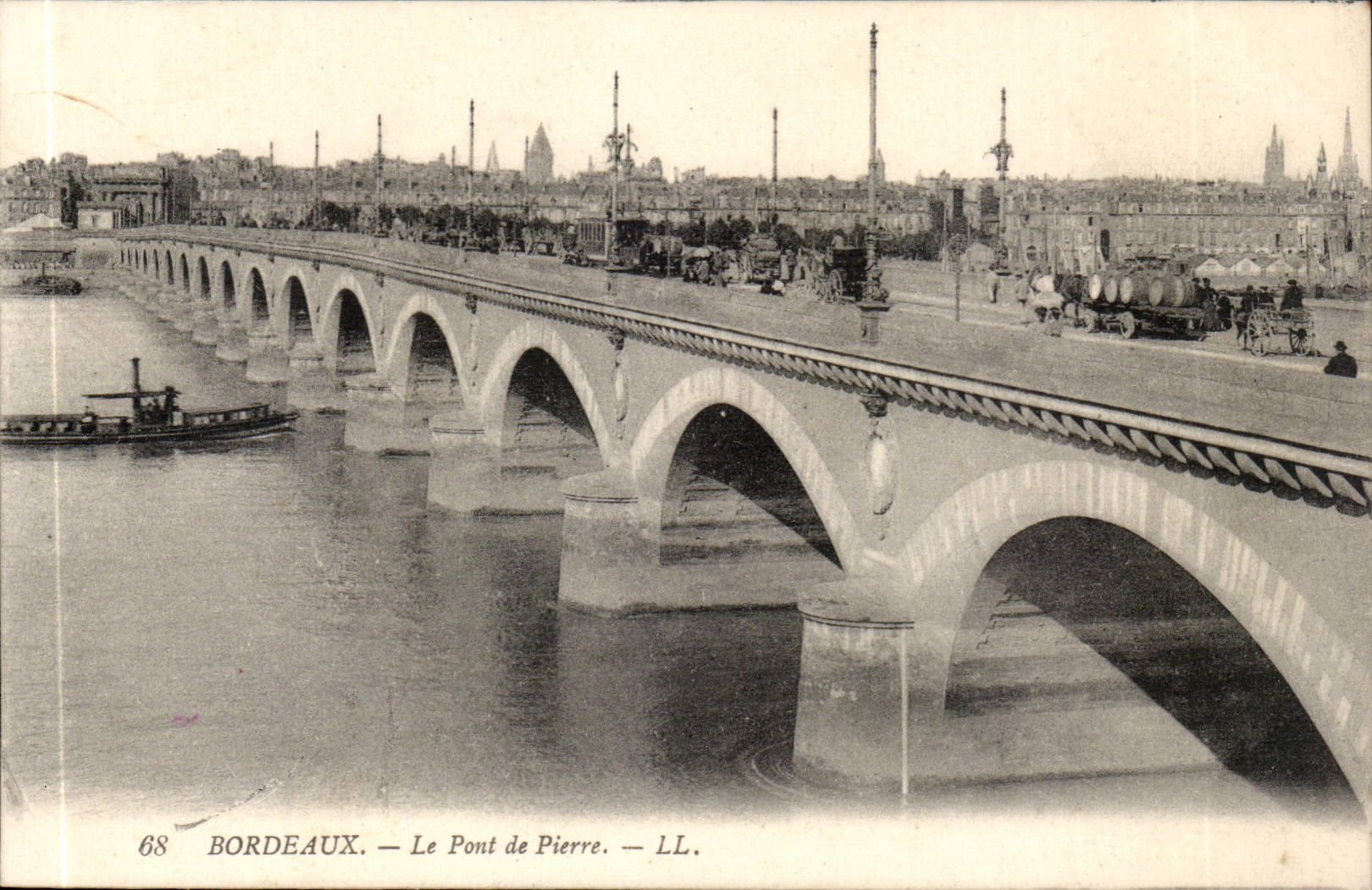 Bordeaux - the Bridge of Pierre - CPA