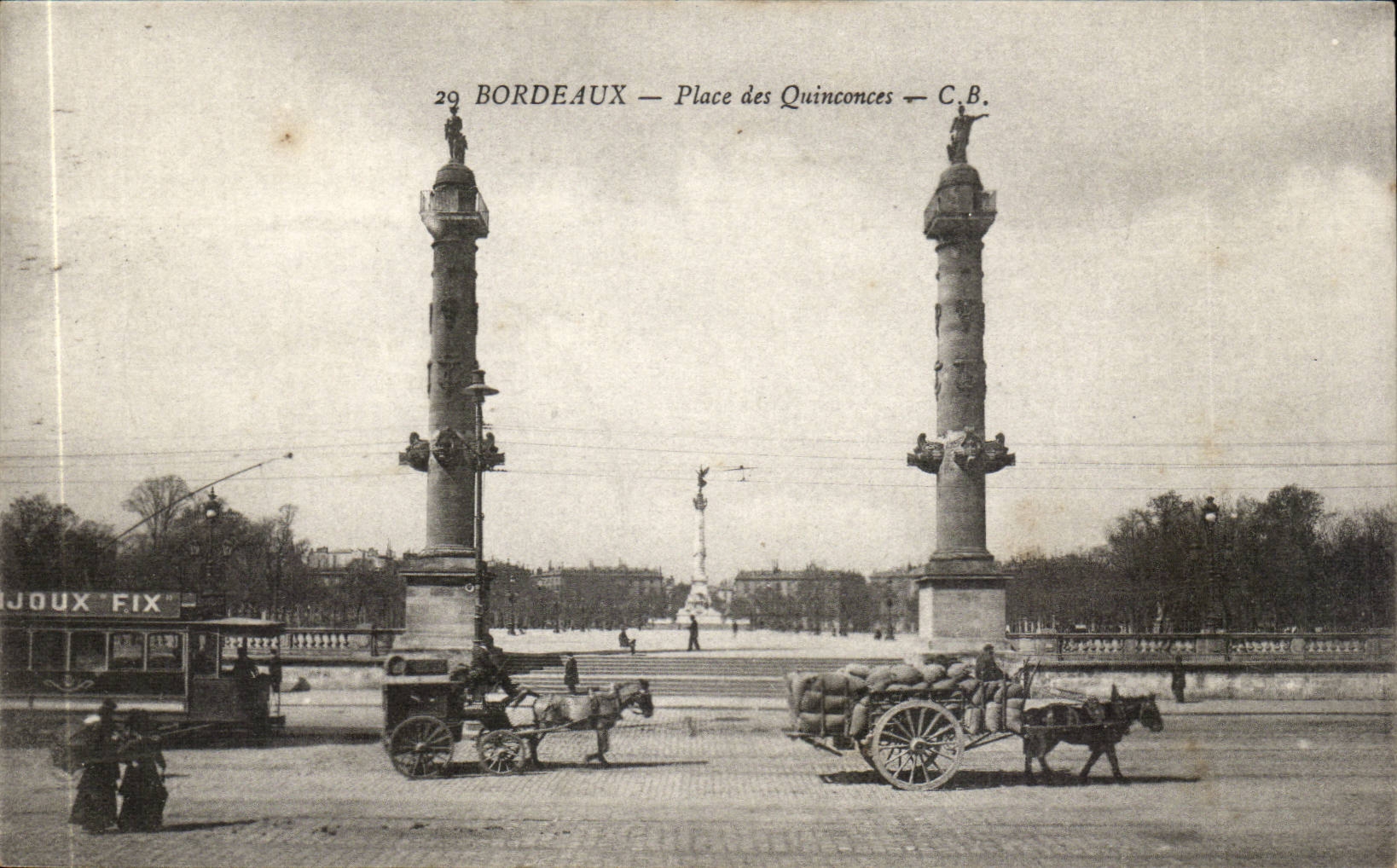 Bordeaux - Place of the Quincunxes - CPA