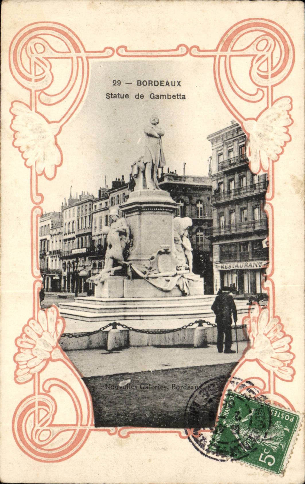Bordeaux - Statue of Gambetta - CPA