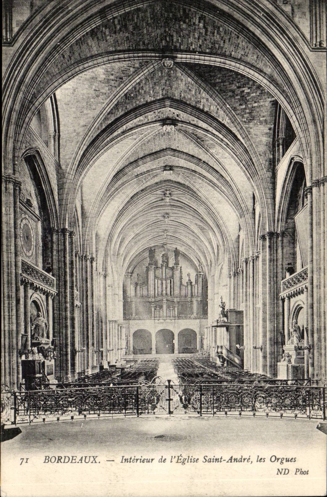 Bordeaux - Interior of the Church Saint Andre Organ - CPA