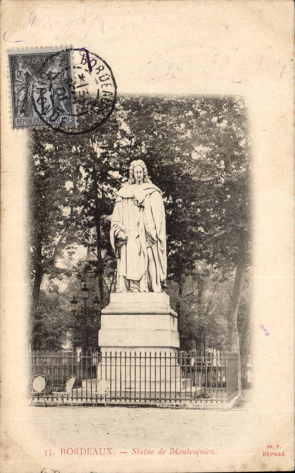 Bordeaux - Statue of Montesquieu - CPA