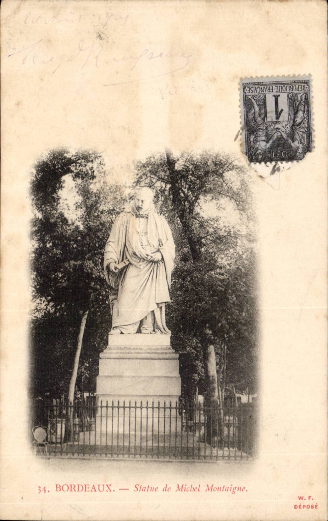 Bordeaux - Statue of Montesquieu - CPA