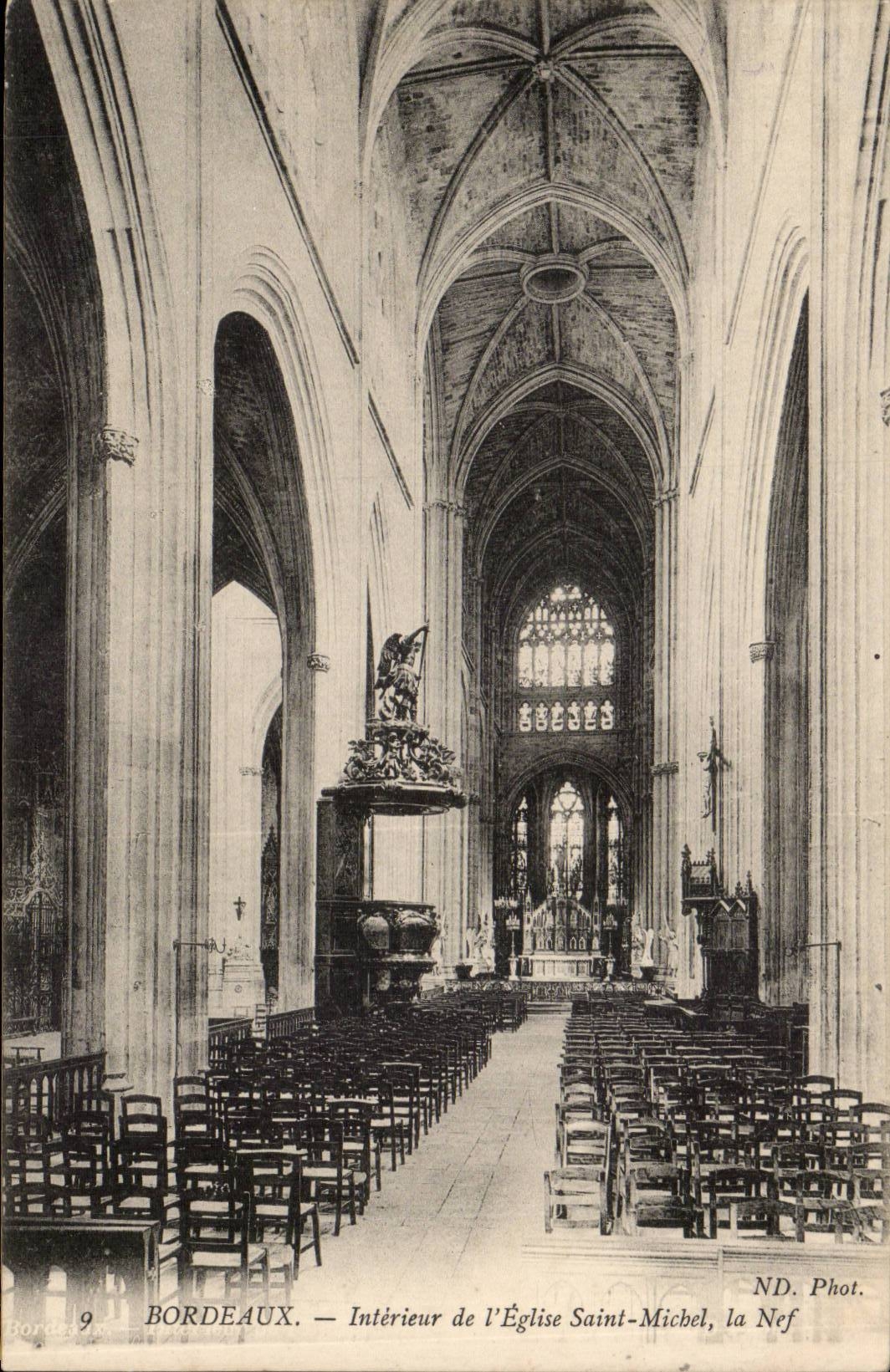 Bordeaux - Interior of the Church Saint Michel - CPA