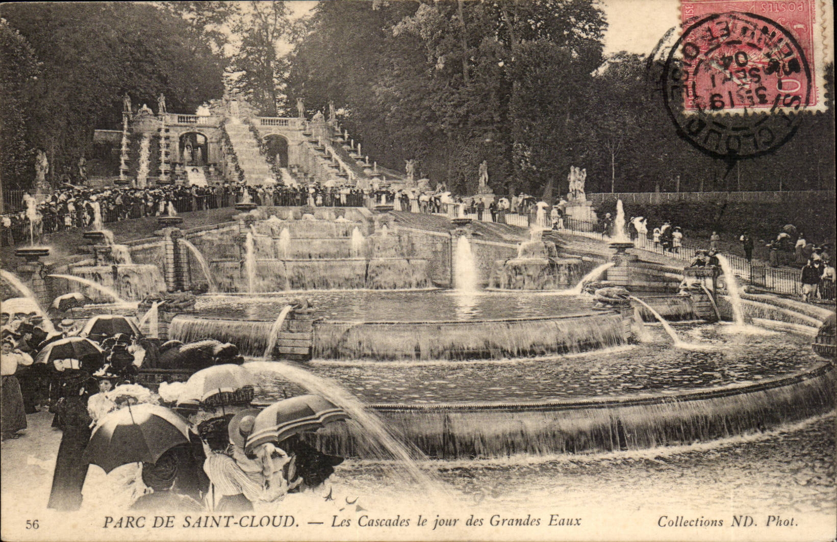 Saint Cloud CPA les cascades le jour des grandes eaux