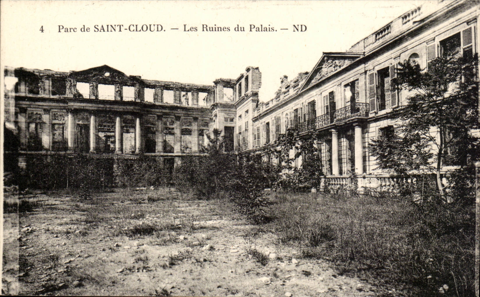 Parc de Saint Cloud CPA les ruines du palais