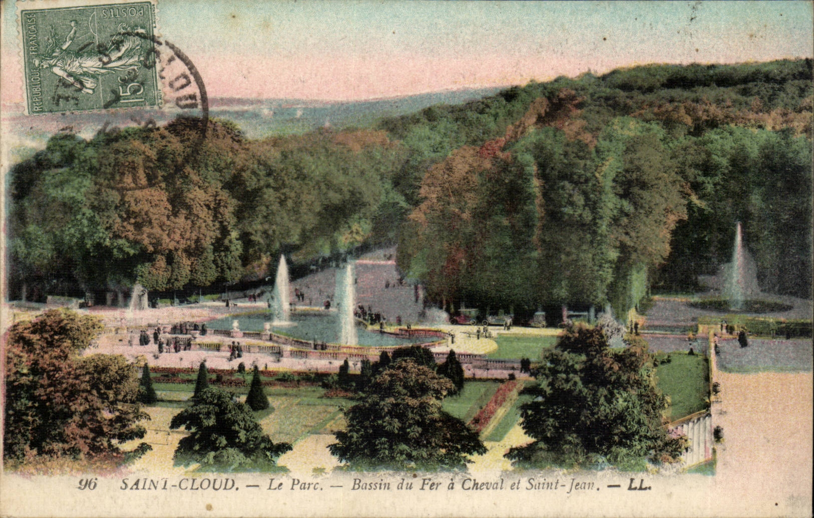 Saint Cloud CPA le parc Bassin du fer a cheval et Saint Jean