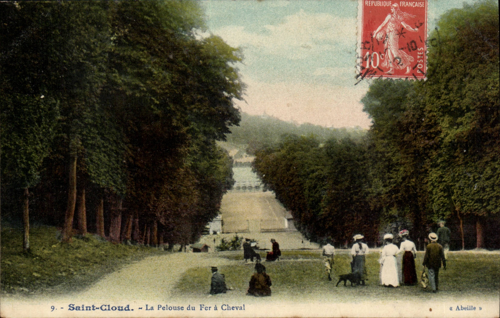 Saint Cloud CPA La pelouse du fer a cheval