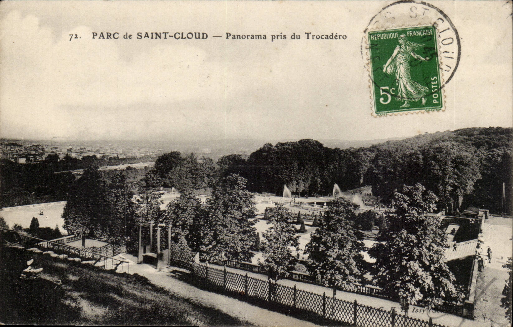 Parc de Saint Cloud CPA Panorama pris du Trocadero