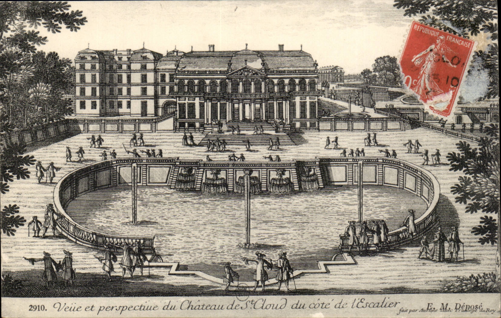 Saint Cloud CPA Vue et perspective du chateau du cote d el'escalier