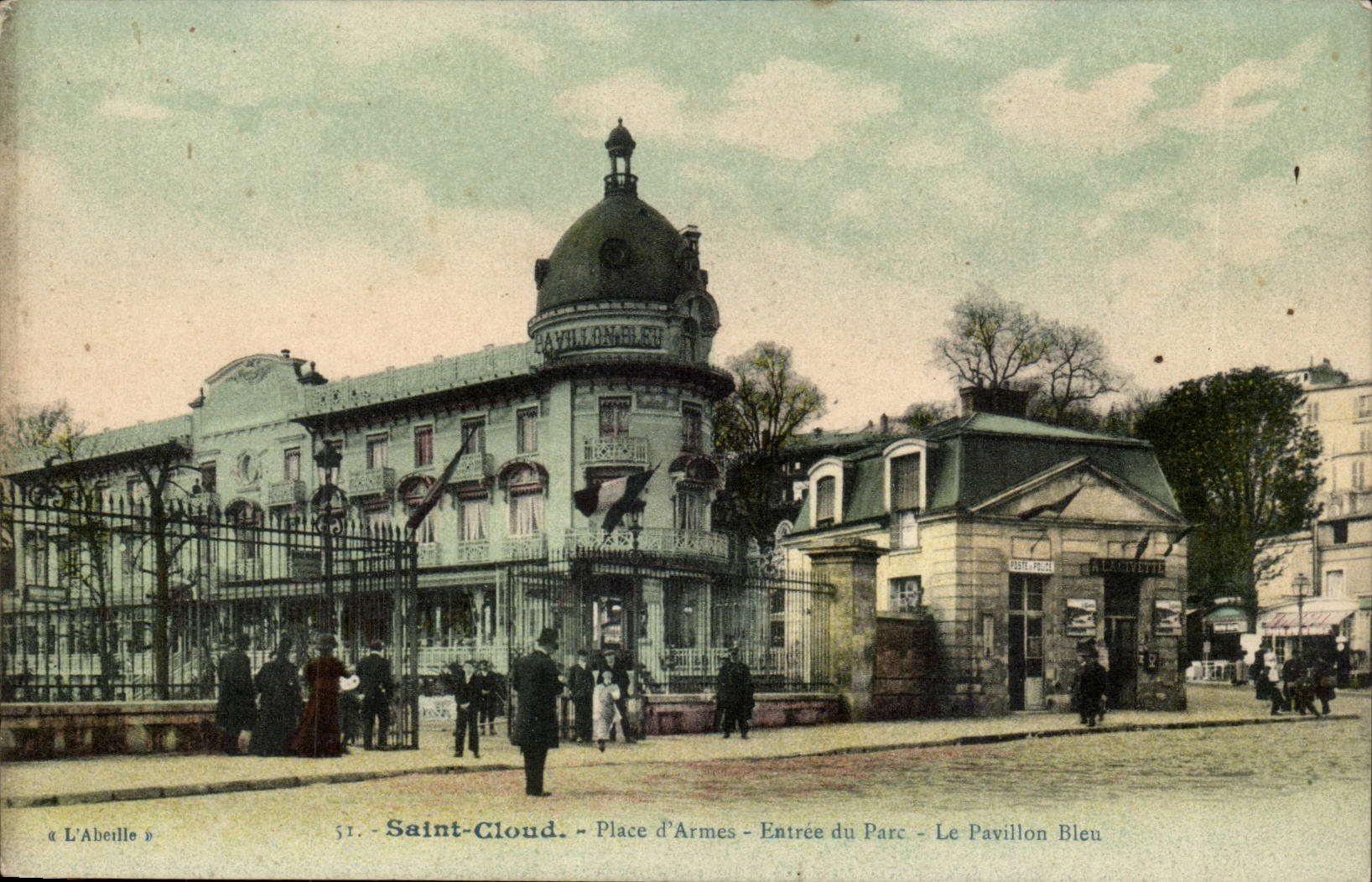 Saint Cloud CPA le parc La Pavillon Bleu Place d'armes Entree du parc