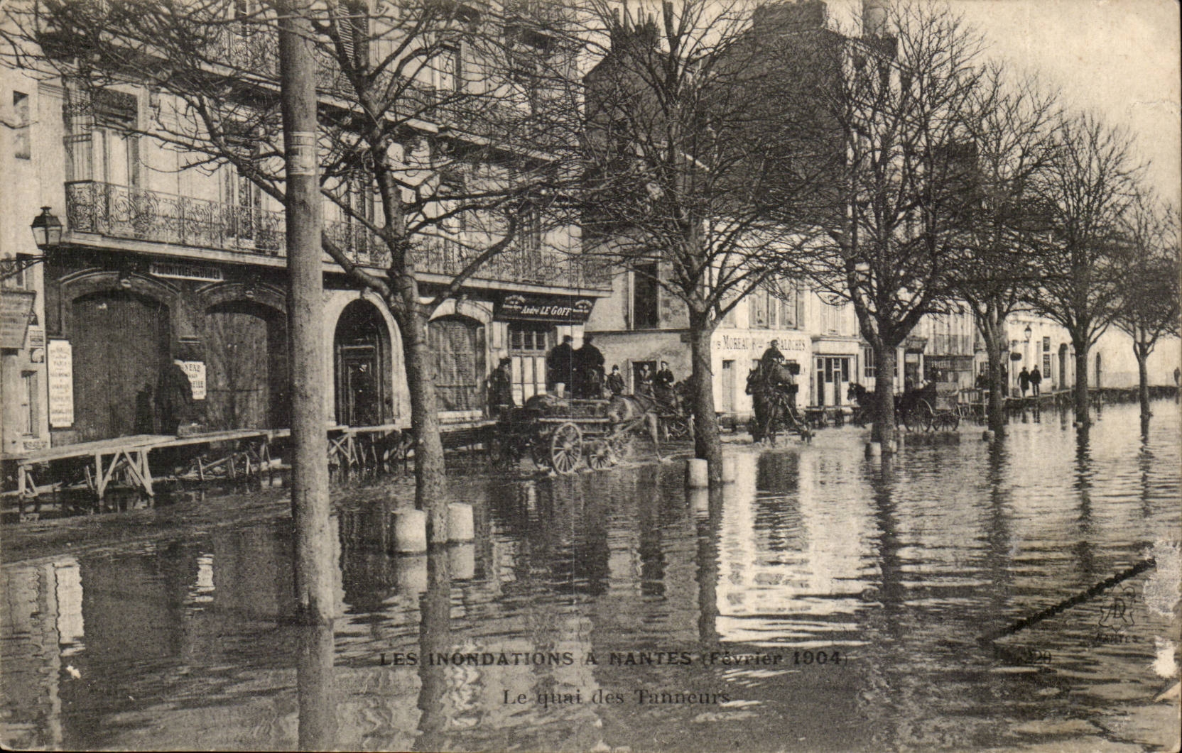 Nantes CPA Floods of February 1904 the quay of the tanners