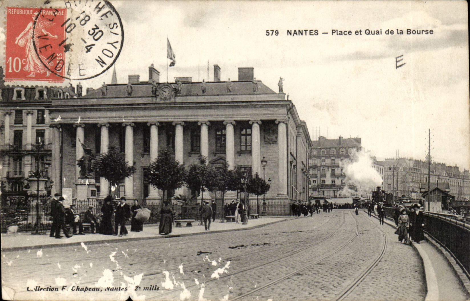 Nantes CPA Places and quay of the Stock Exchange (train to far)