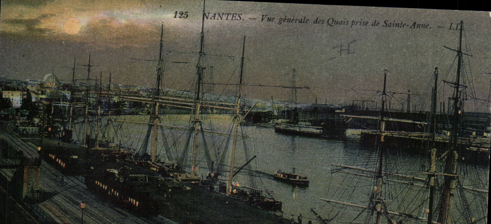 Ansicht Nantes-CPA der Kais nah an Sainte Anne (Boote versenden Boot)
