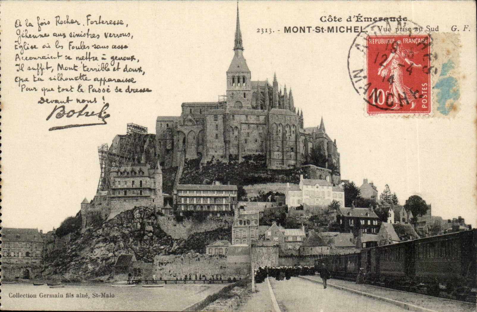 Holy mount Michel CPA Seen from southern dimension (train) TOP