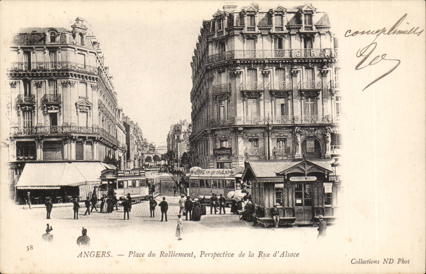 Angers CPA Places rallying prospect for the street D Alsace trams