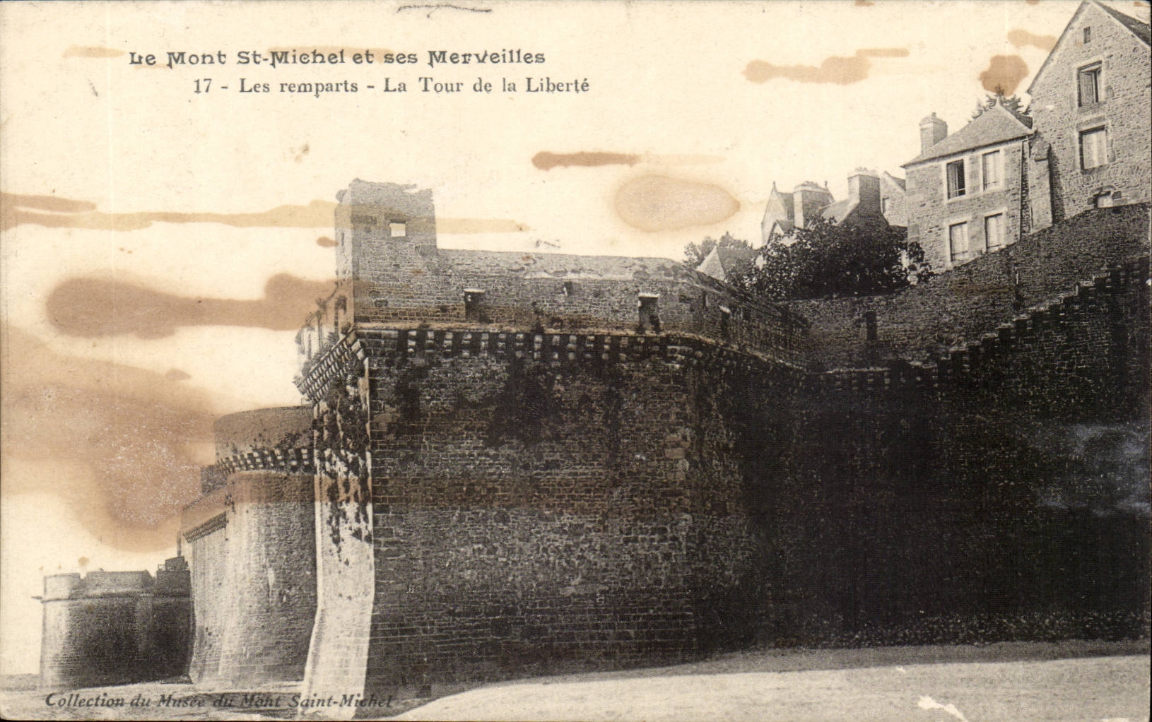 Mont Saint Michel CPA walls the tower of freedom