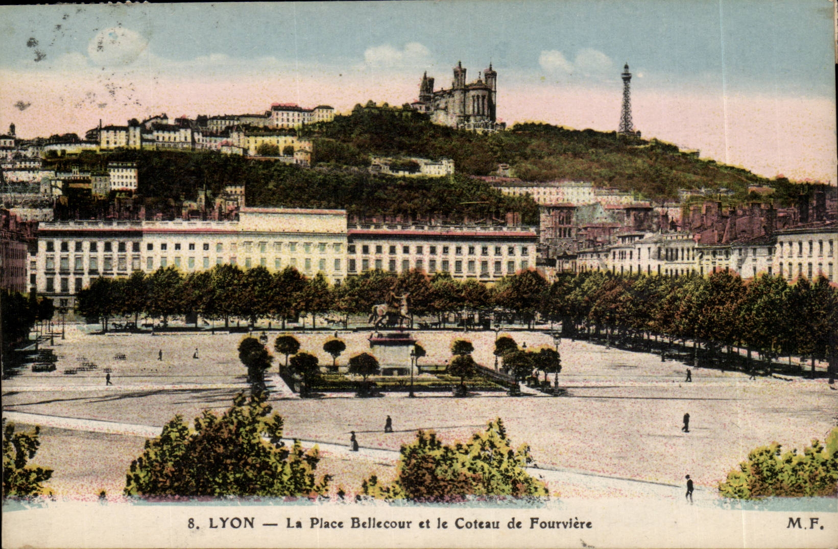 Lyon CPA the Bellecourt place and the slope of Fourviere