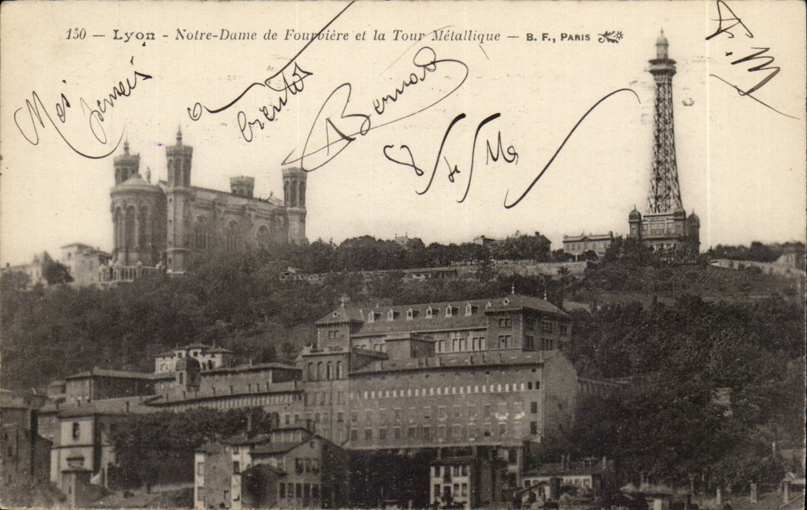 Lyon CPA Notre Dame de Fourviere and the Metal tower