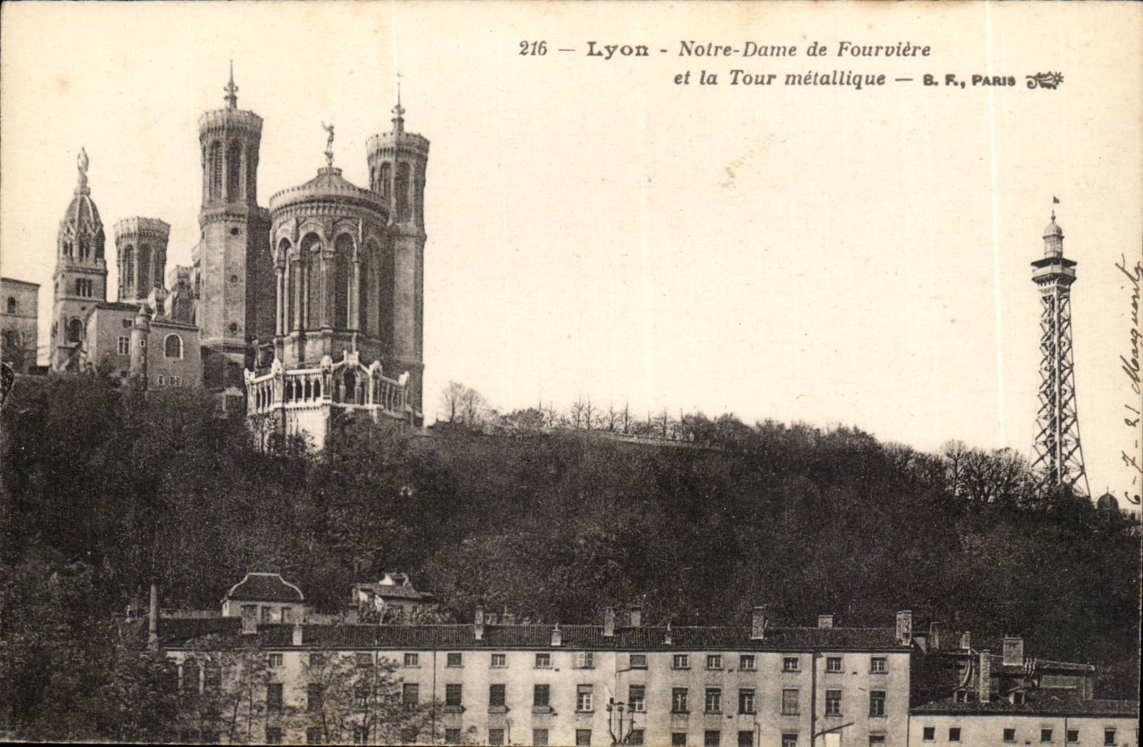 Lyon CPA Notre Dame de Fourviere and the Metal tower