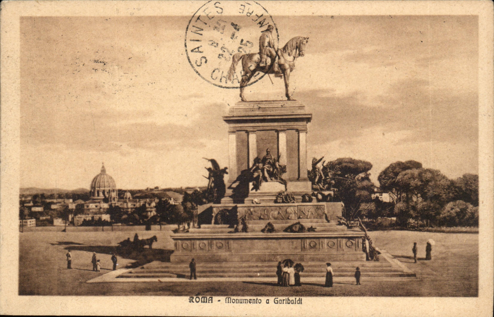 Italy Italia Roma CPA Monumento has Garibaldi