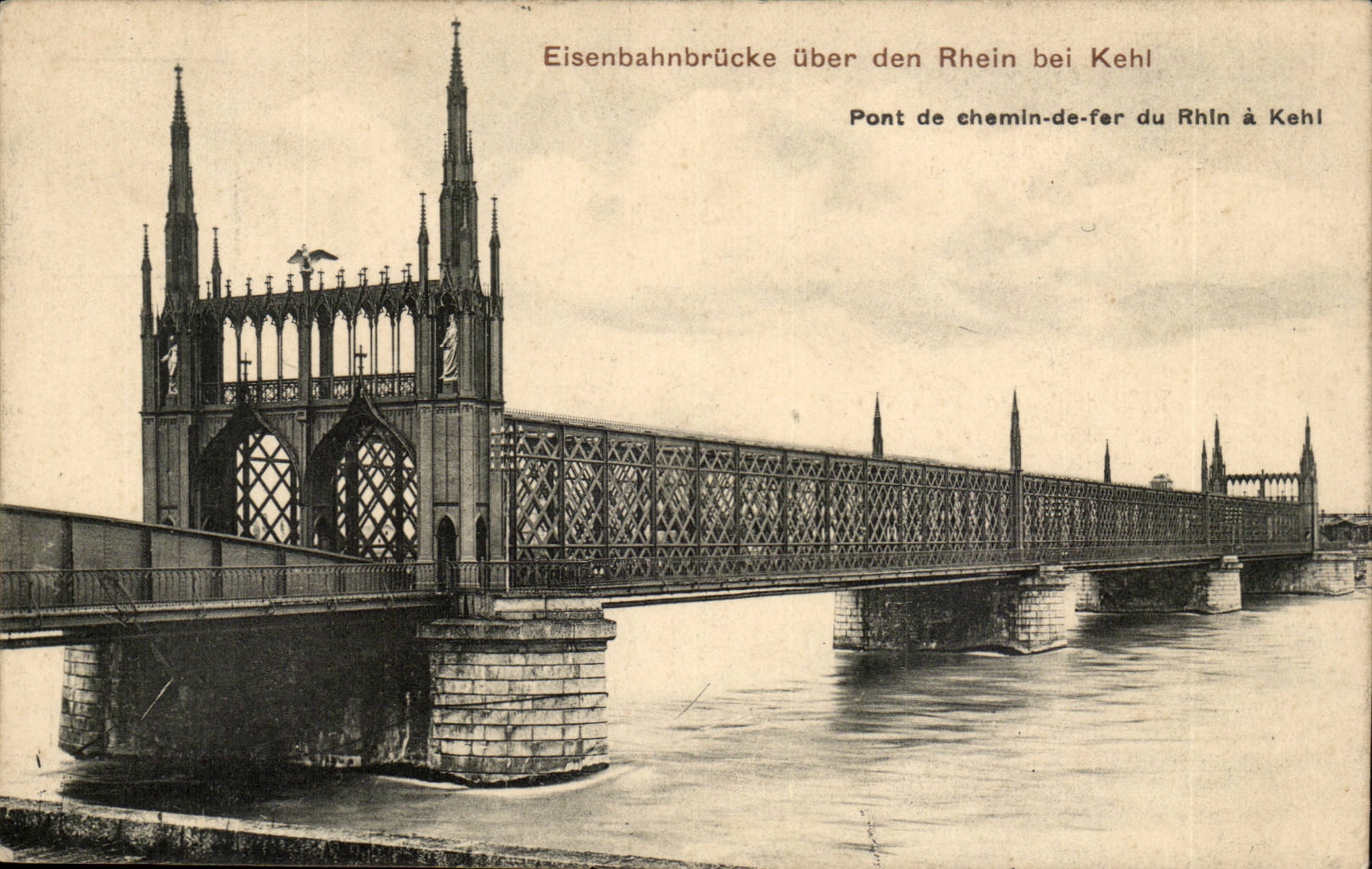 Germany Germany CPA Pont of railroad of the Rhine has Kehl