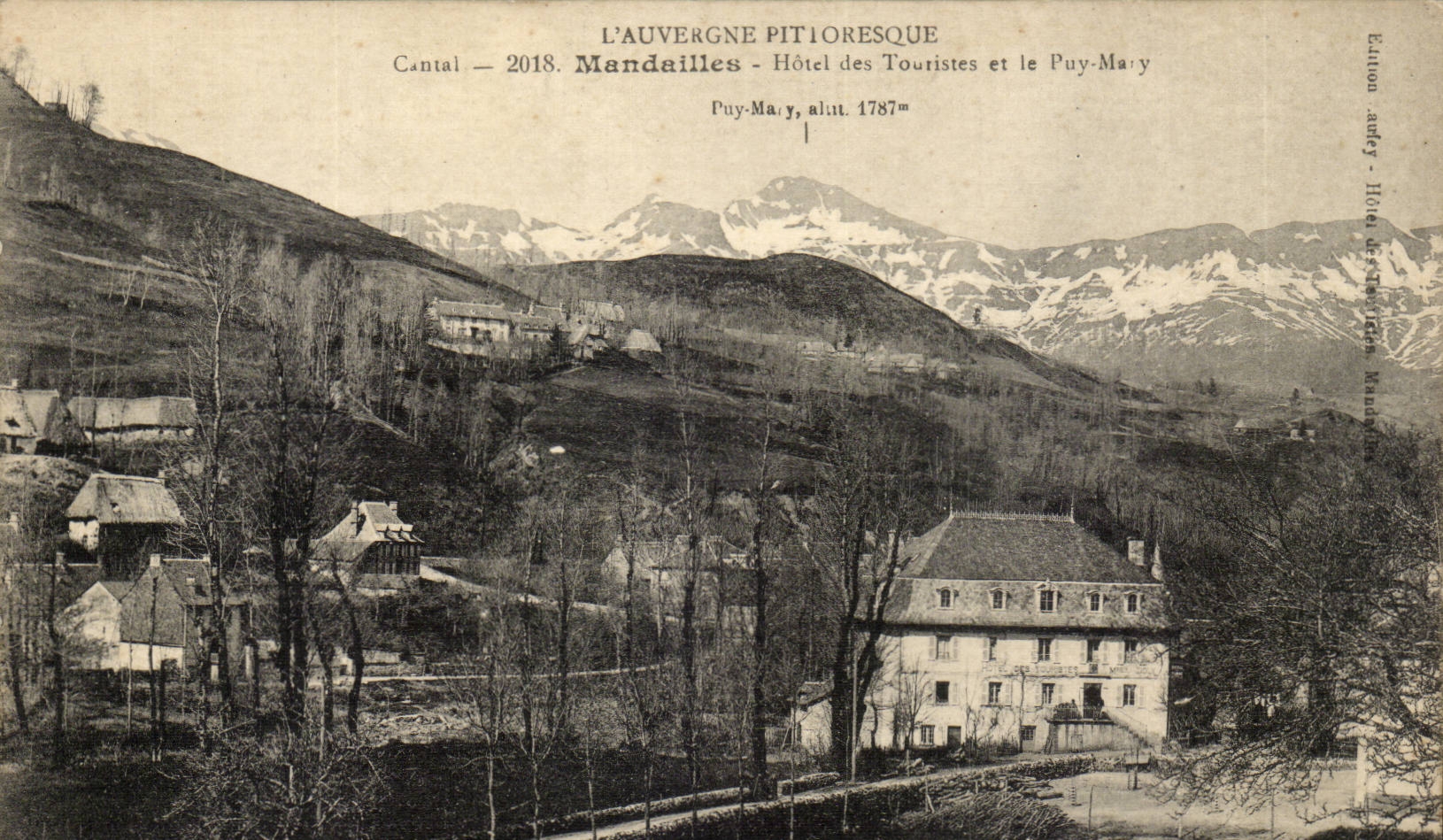 L Auvergne picturesque MAdailles CPA Hotel of the tourists and Puy Mary