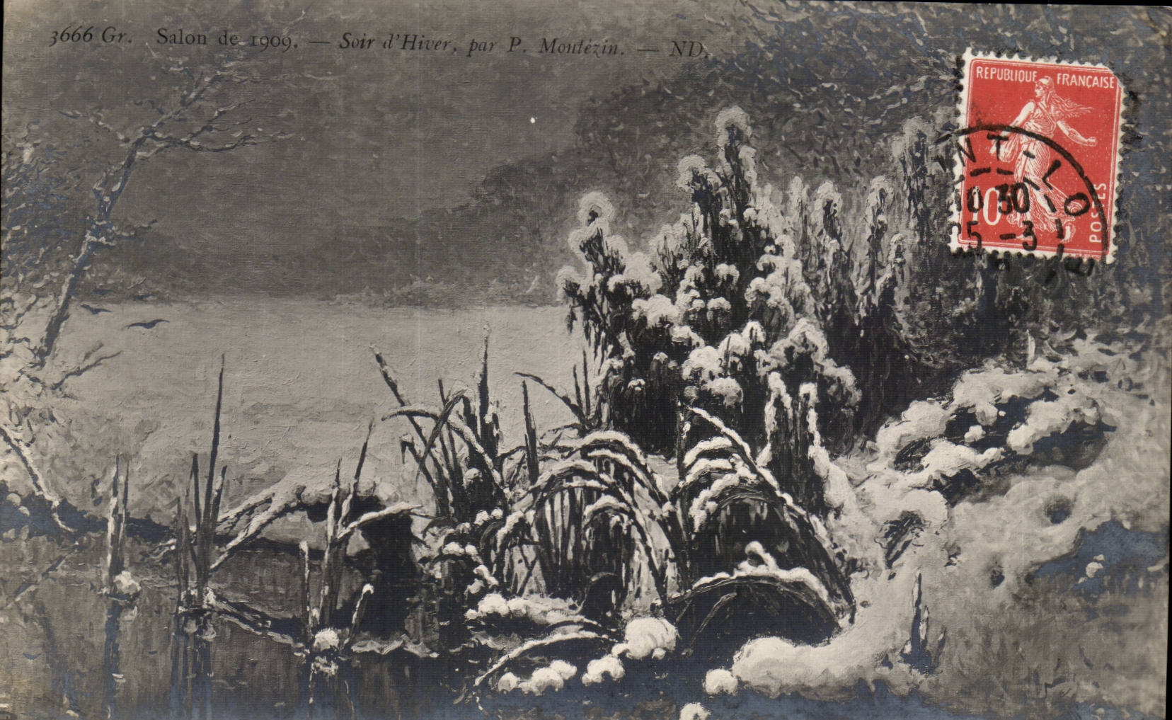 CPA Living room 1909 Evening old of winter by P Montezin