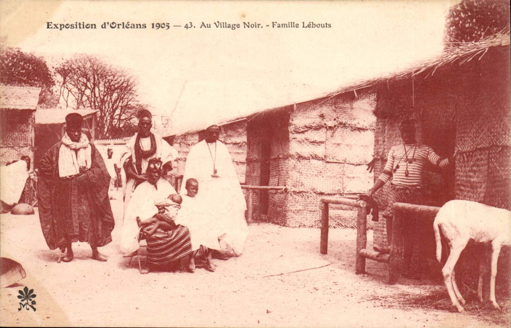 CPA Exposition d'Orleans 1905 Au village noir Famille Lebouts TOP(Afrique Africa petits metiers)