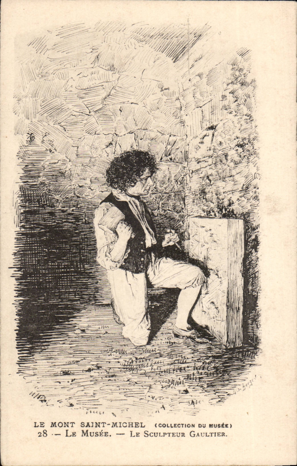 Mont Saint Michel CPA the Gaultier sculptor