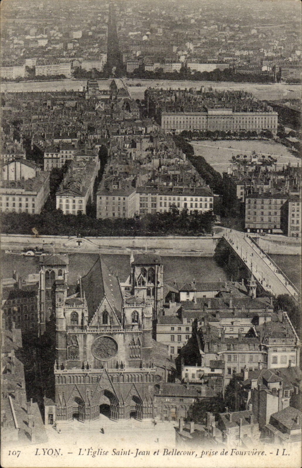 Lyon CPA the church holy Jean and Bellecour taken of Fourviere