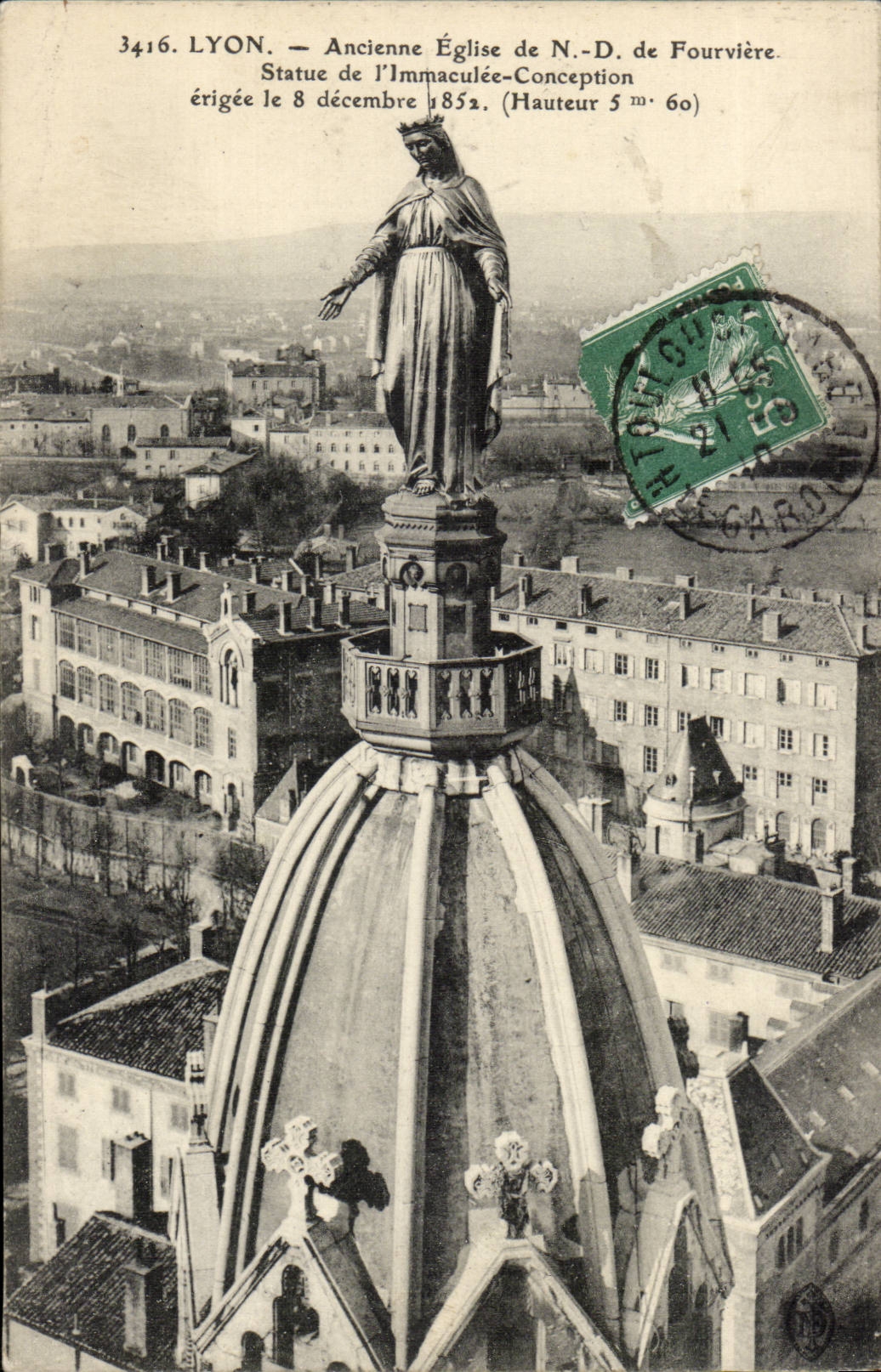 Lyon CPA Old ND church of Foruviere Statue of the Immaculate Conception