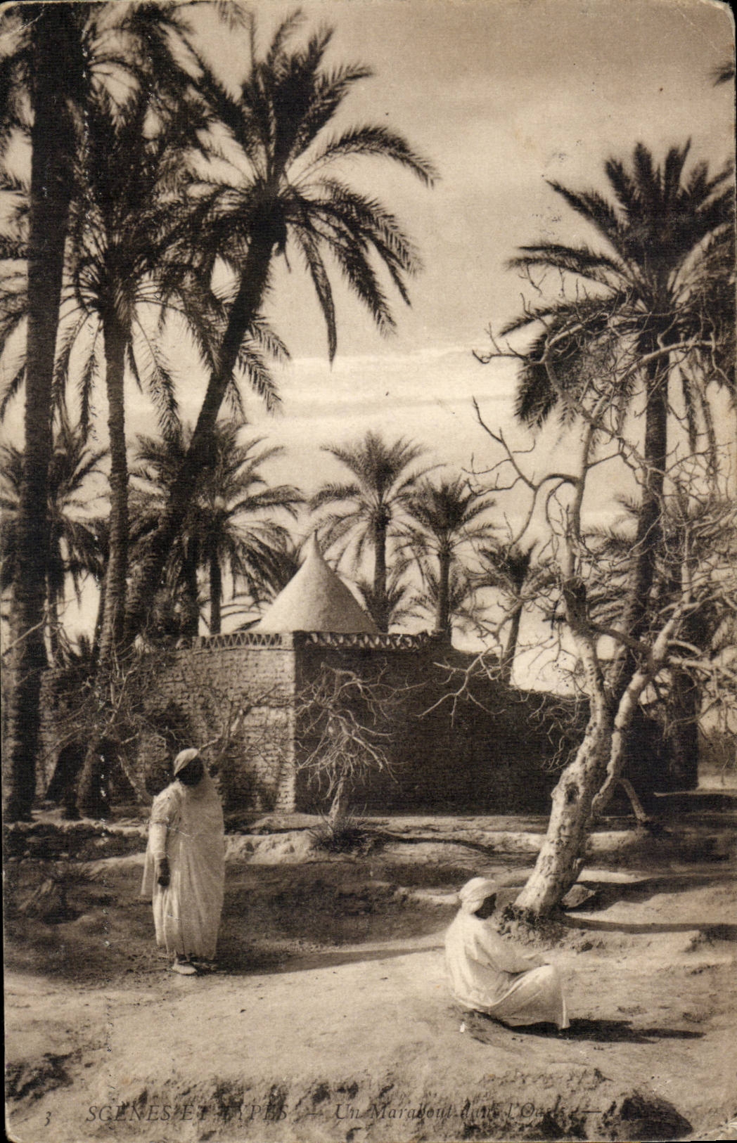 Szenen und Standard-CPA ein Marabout in der Oase