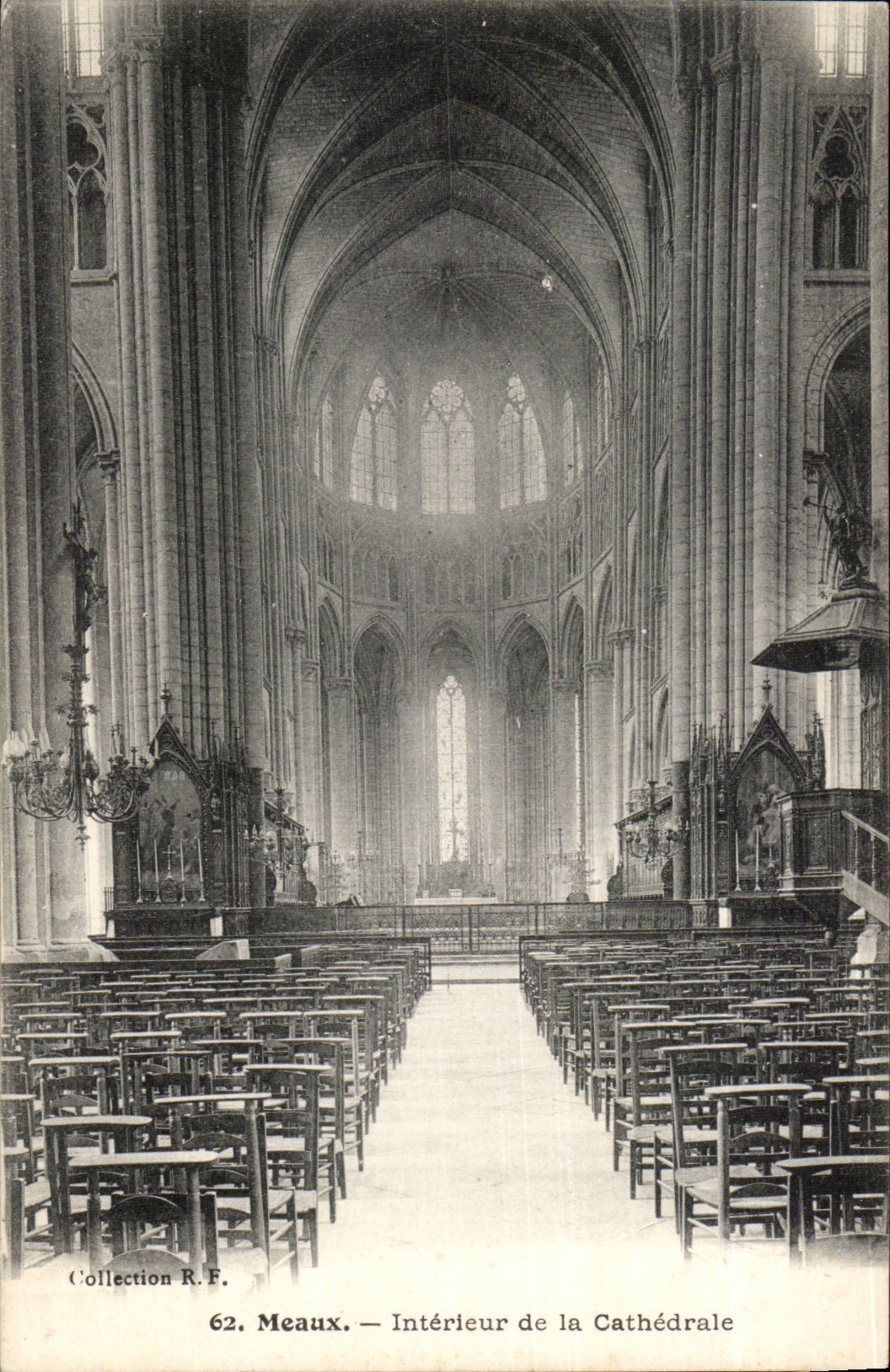 Interior Meaux CPA of the cathedral
