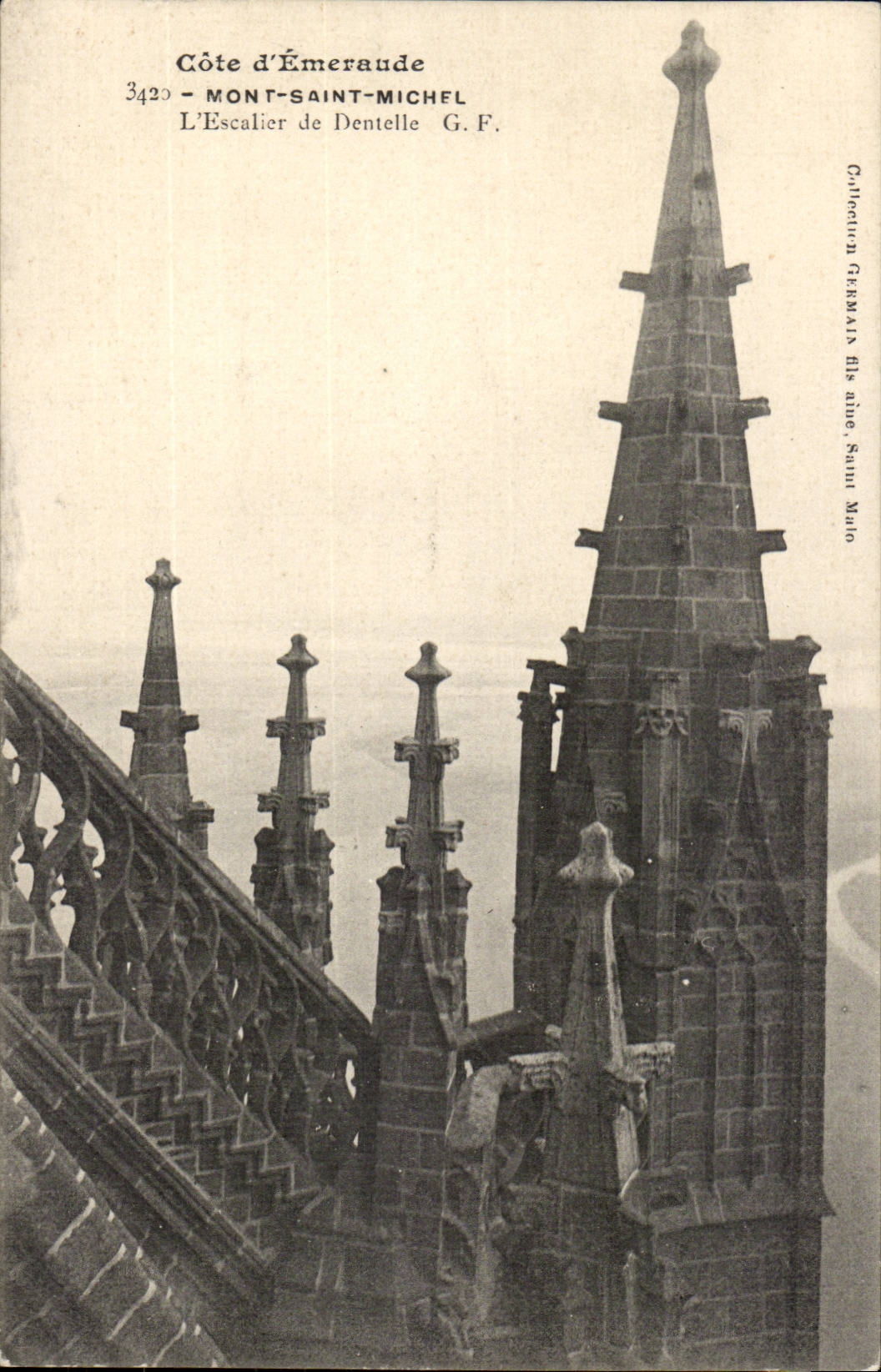 Mont Saint Michel CPA the lace staircase
