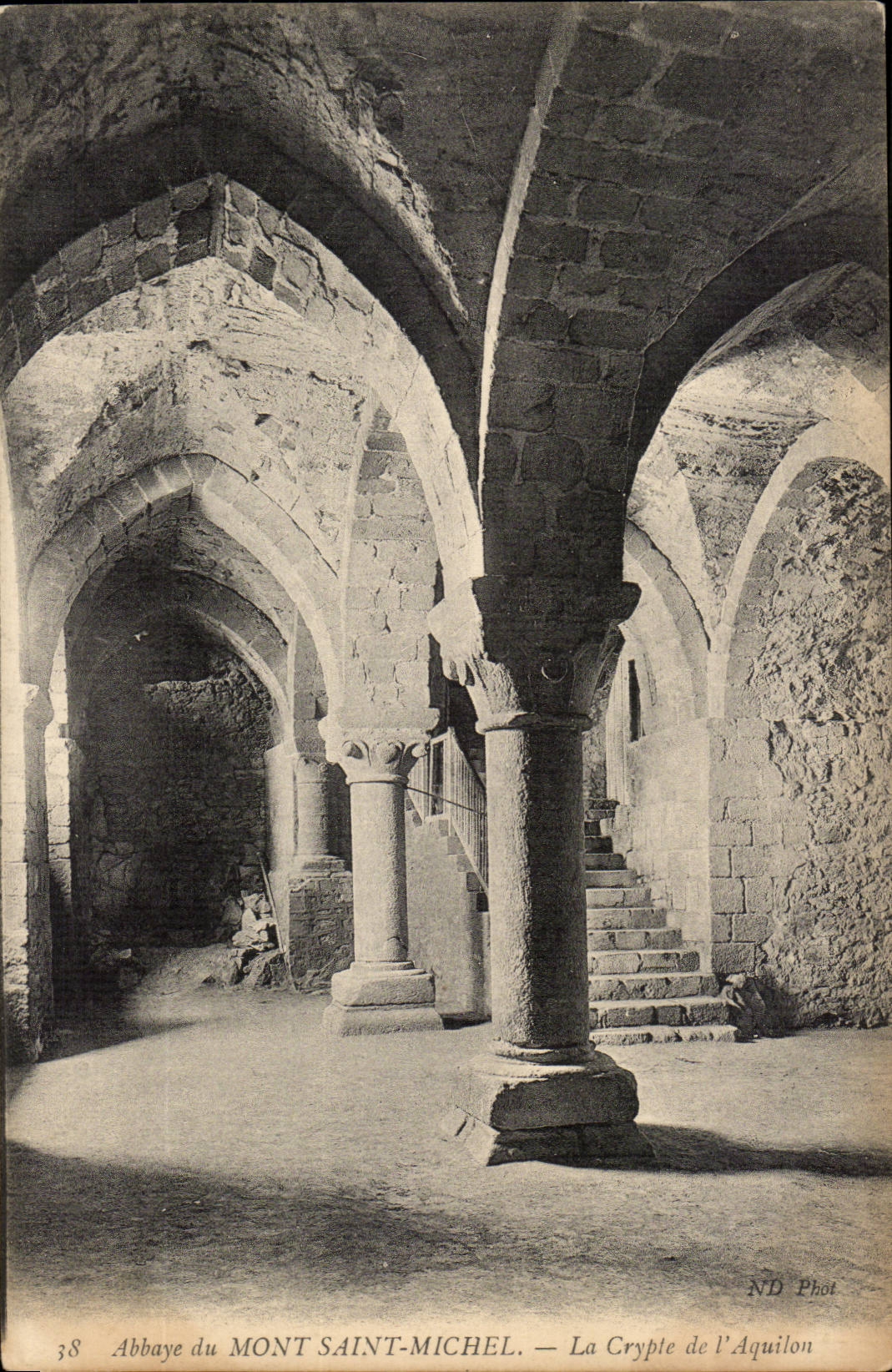 Mont Saint Michel CPA the crypt of the North wind