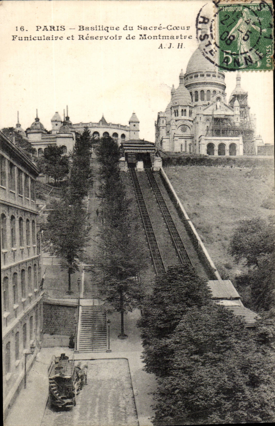 Paris 18eme CPA Basilique du Sacre Coeur Funiculaire et reservoir de montmartre