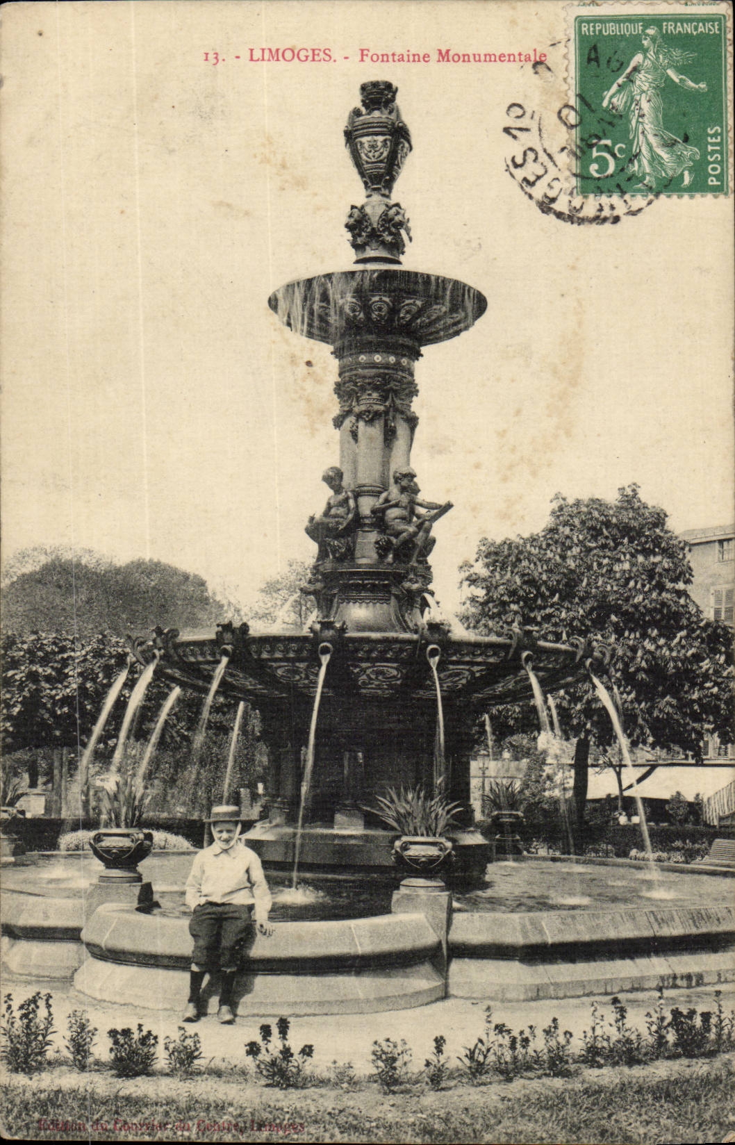 Limoges CPA monumental Fountain