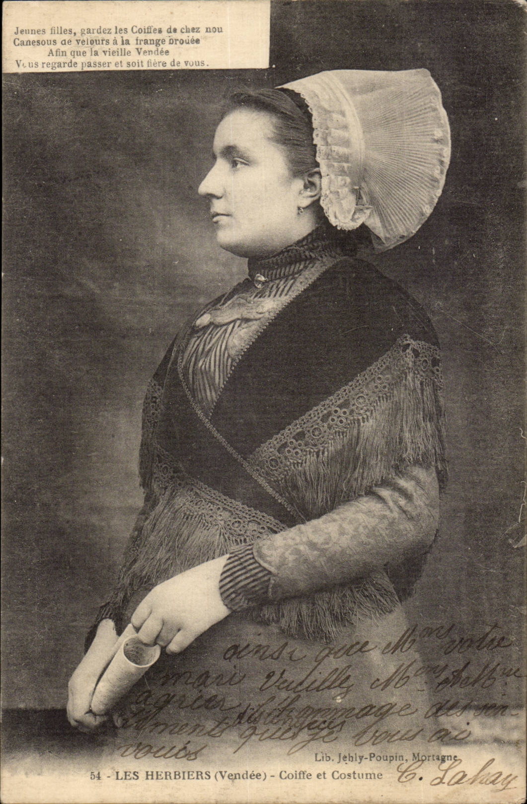 Die Kappen und das Kostum der Herbaria (das Vendee) CPA