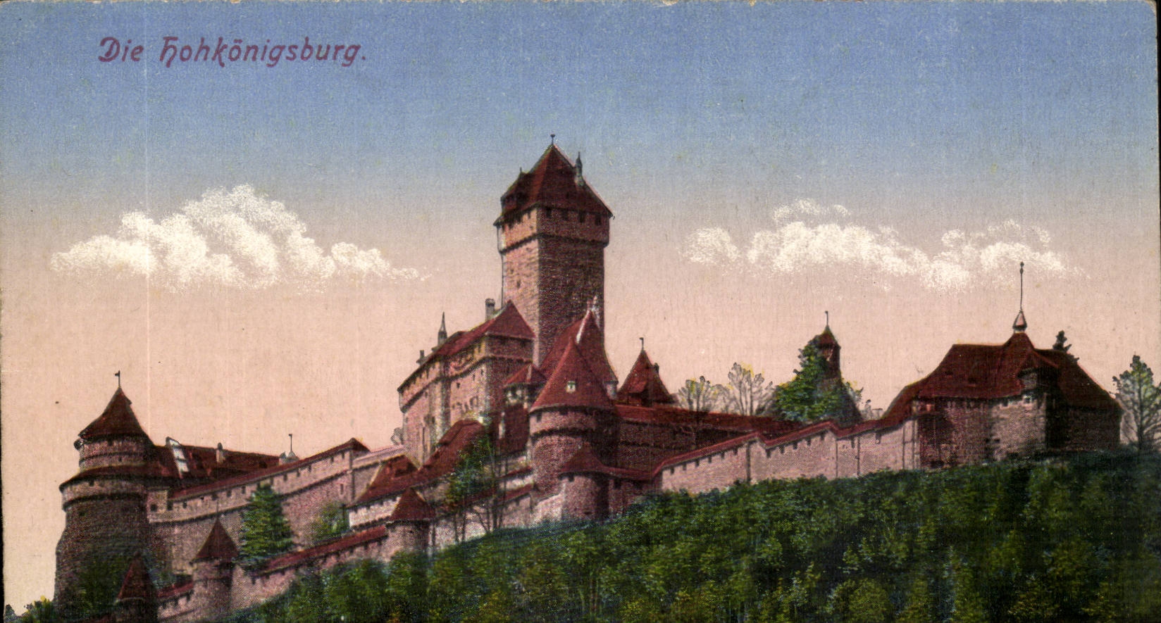 Die Hohkoenigsburg-flag illustration-CPA