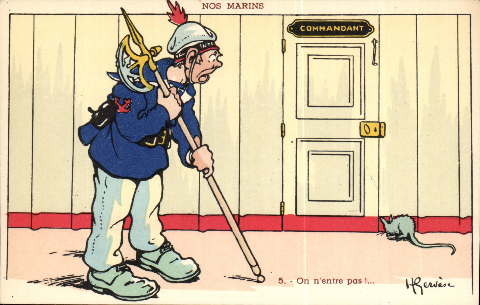 Our Sailors it does not enter not-rat-boat-CPA Illustrateur Gervese