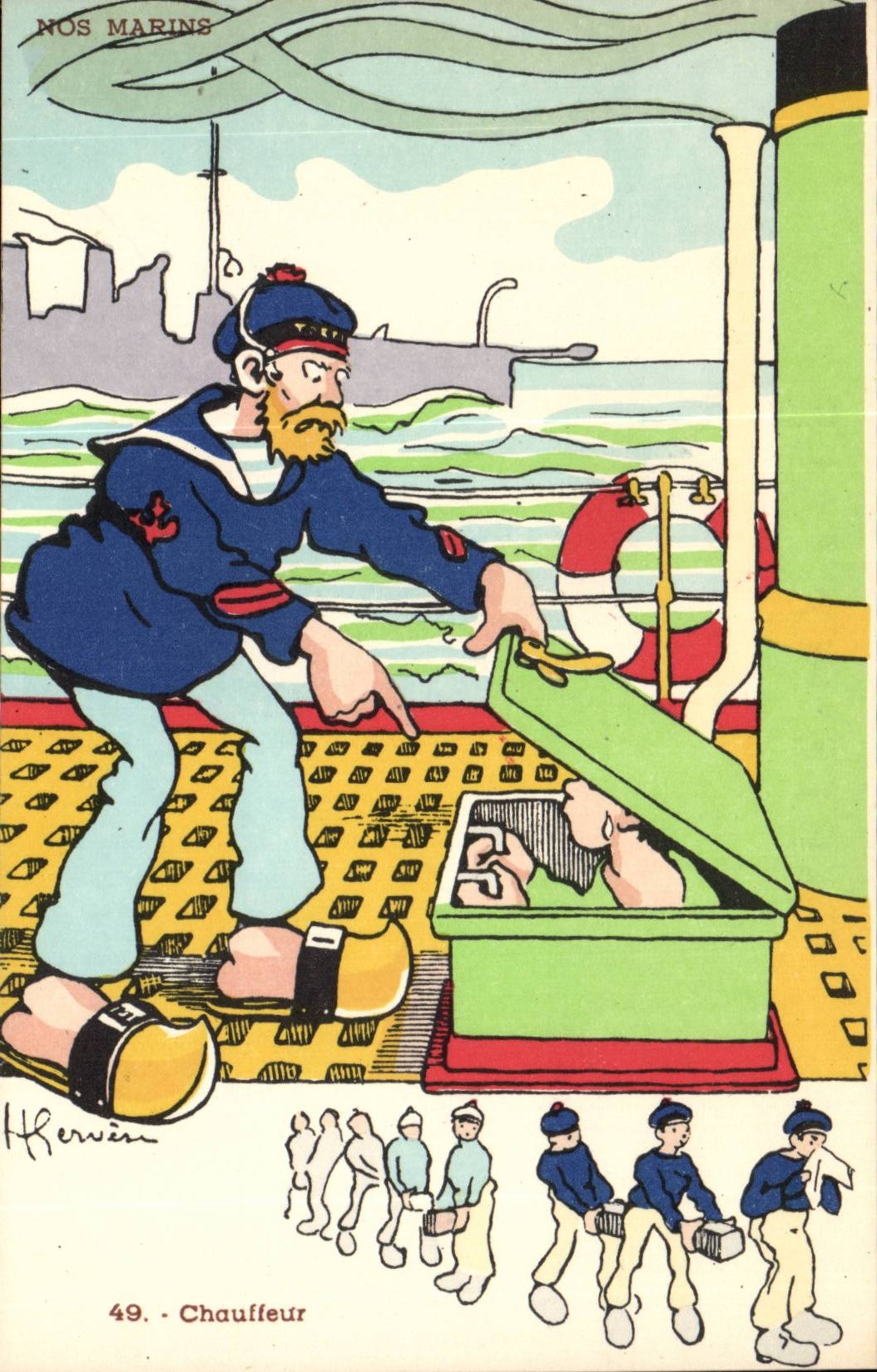 Our Sailor-Driver-boat-CPA Gervese Illustrator