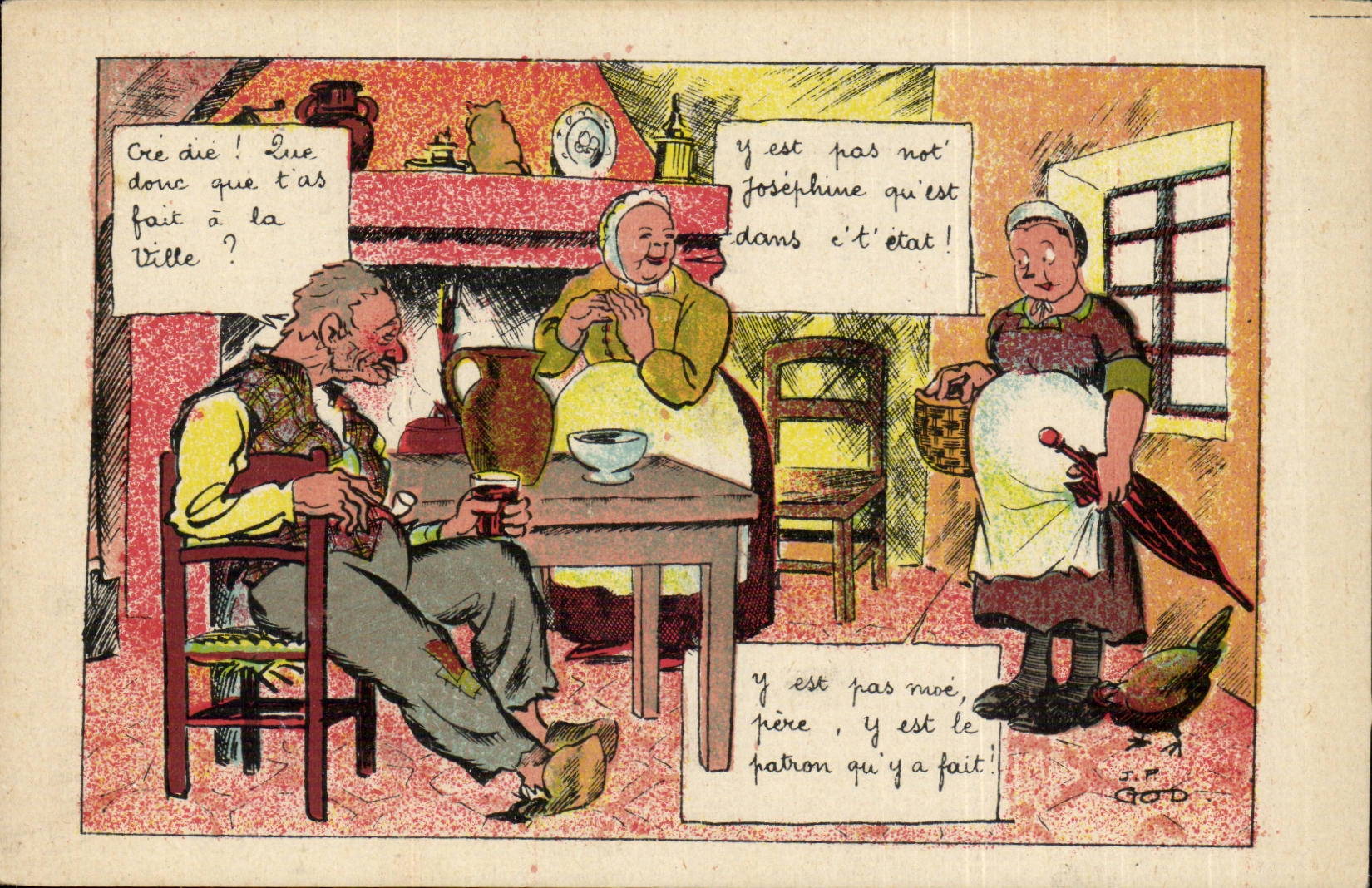 Fantaisie - Fantasy CPA Cre die Josephine a la ville GOD Illustrateur Humour