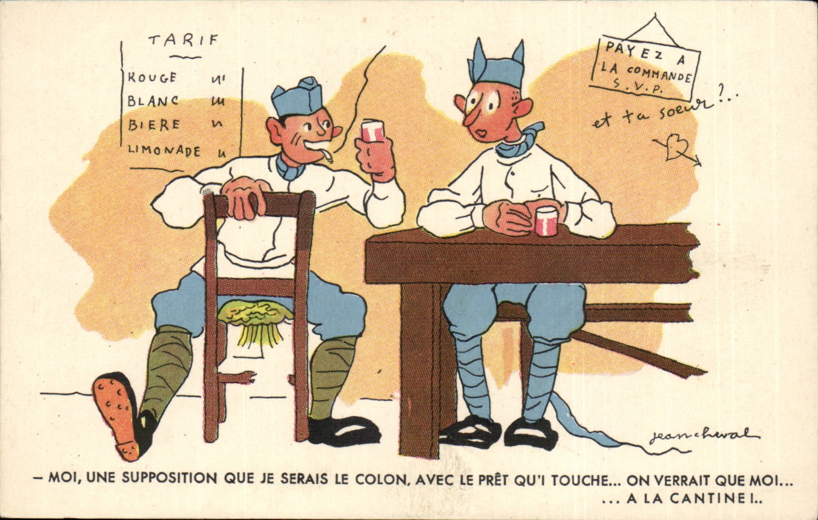 Fantasy CPA Militaria Me an assumption which I will be the colonist Vin Jean Cheval