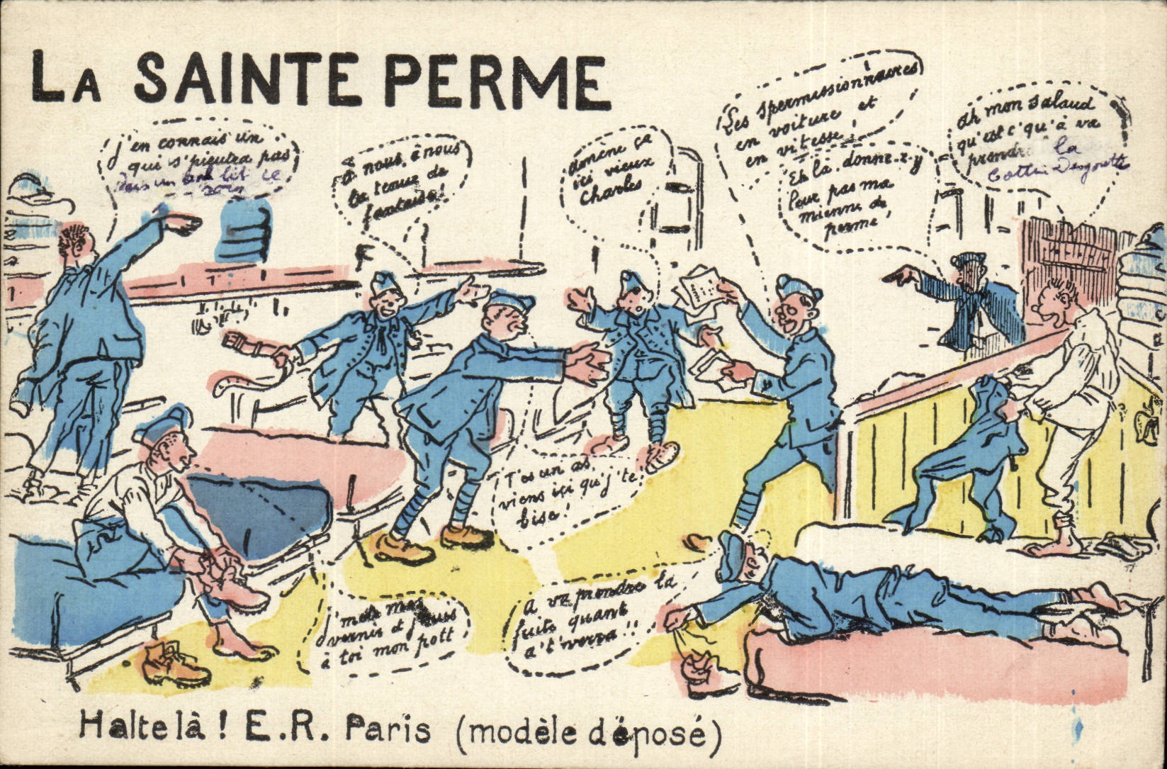 Fantasy CPA Militaria Sainte the Leave Halt! Humor