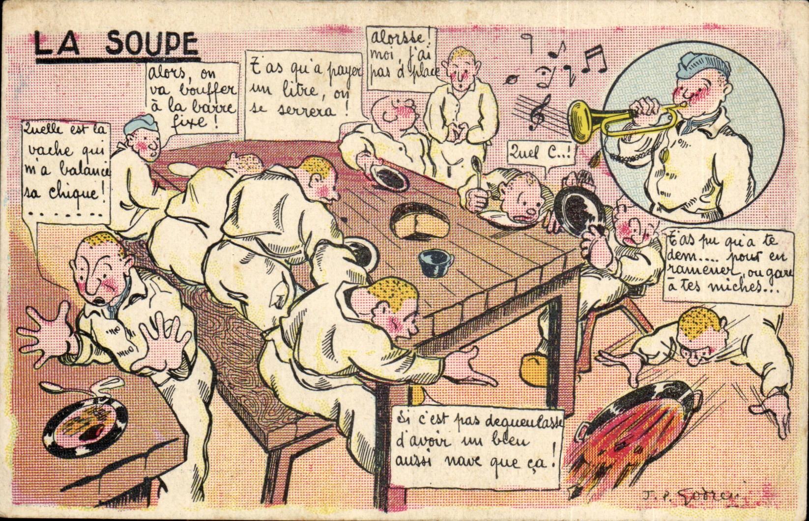 Fantasy CPA Militaria soup