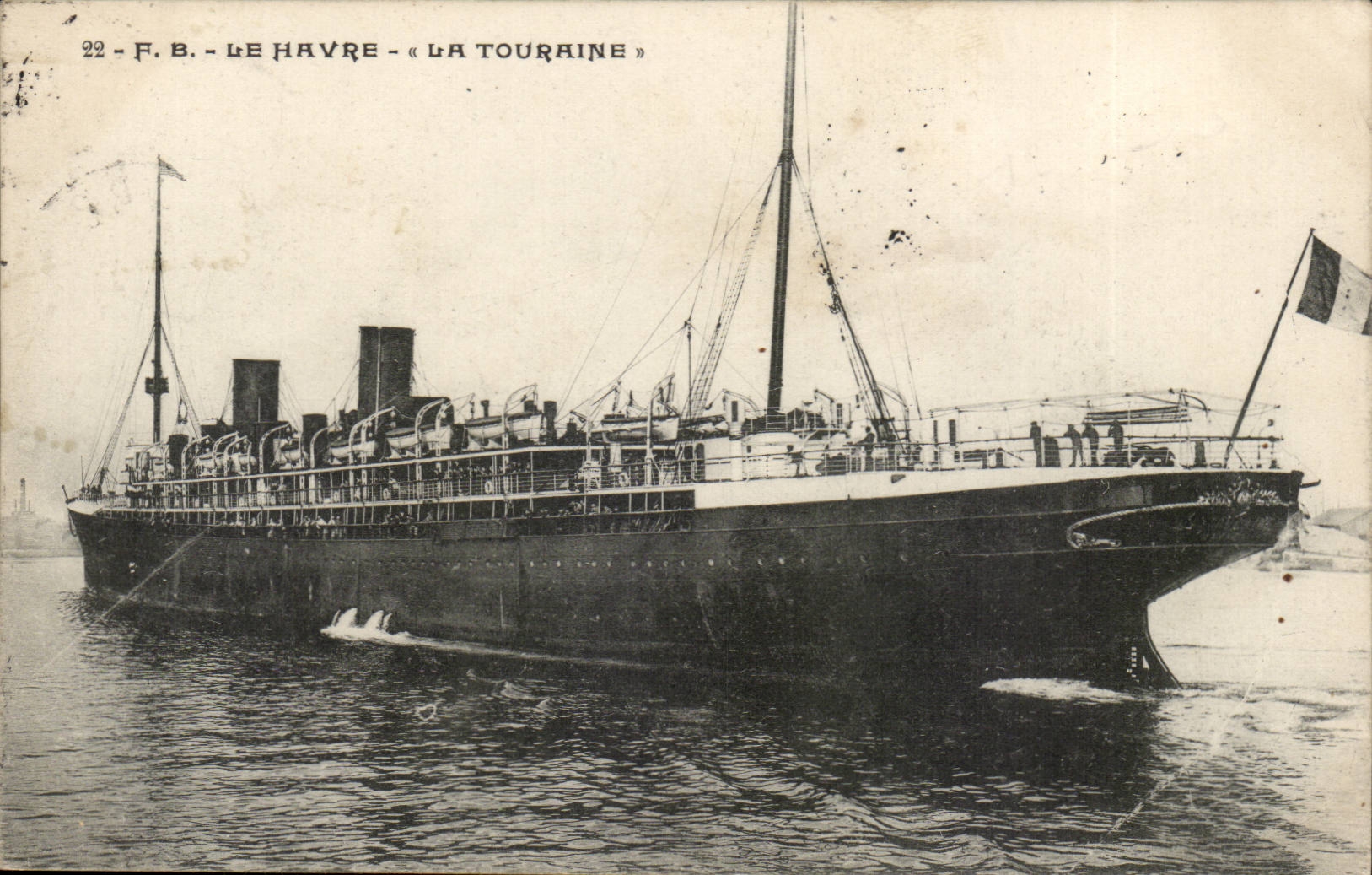 CPA Boat S Le Havre Transatlantic Touraine Steamer French Line
