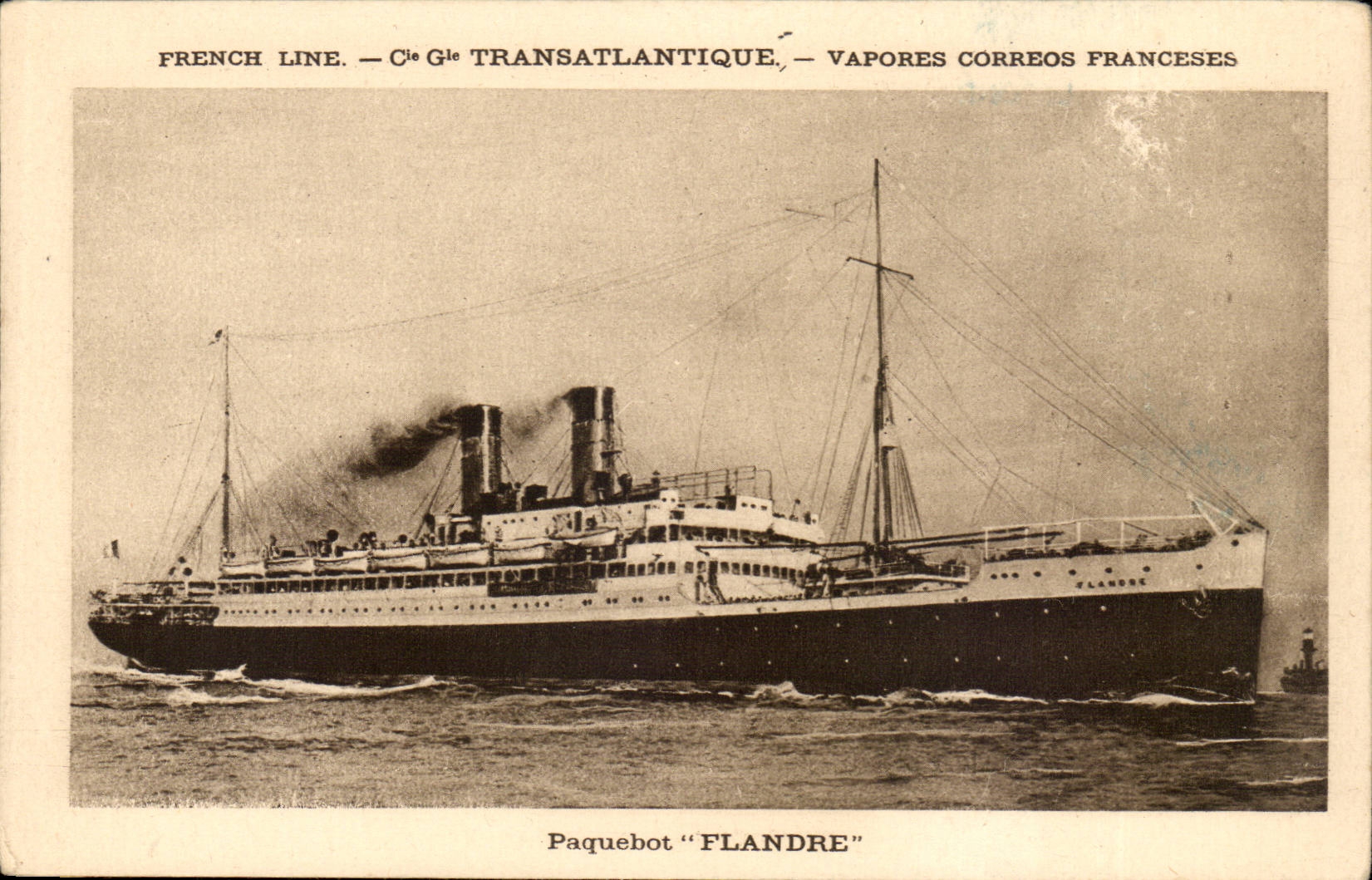 CPA Boat French Line Vapores Correos Franceses Flanders Transatlantic Steamer