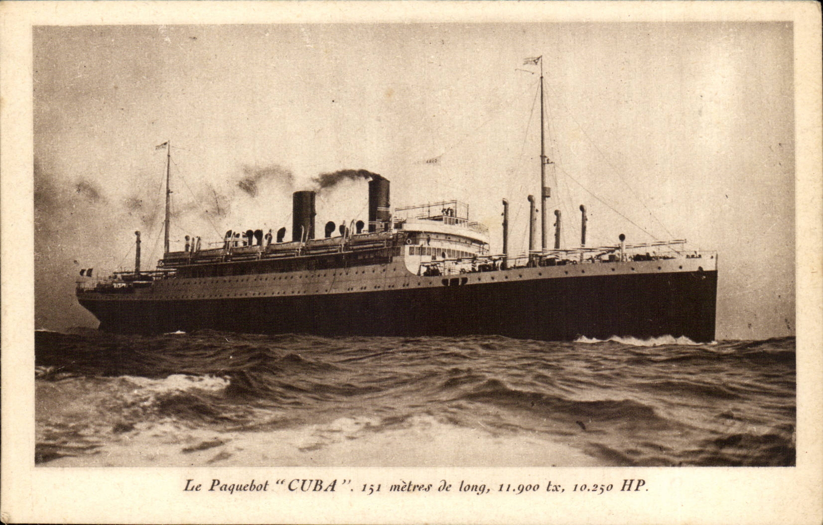 CPA Transatlantic BateauPaquebot Cuba Steamer