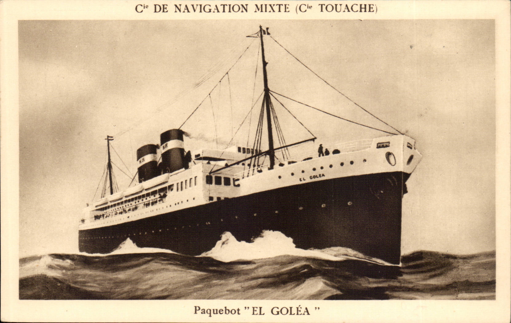 CPA mixed Boat Co of Navigation (Co Touache) Transatlantic Steamer el Golea Steamer
